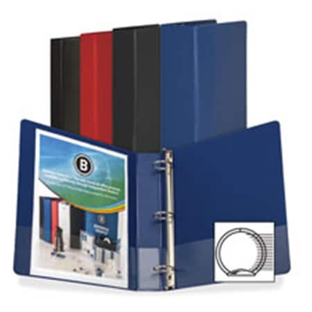 Business Source Round Ring Binder, with Pockets, .5 in., Dark Blue BU463830